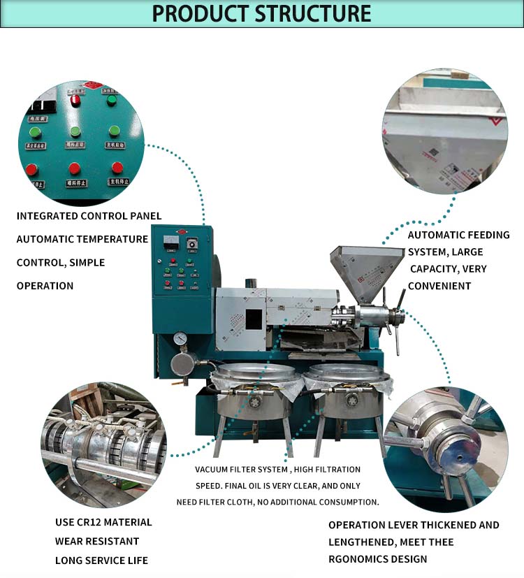 Expulsor de aceite hidráulico Máquina de extracción de aceite de fruta